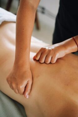Beautician performs classical back massage at MARIS in Gdynia