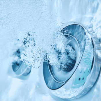 The interior of the tub with jacuzzi and underwater massage jets