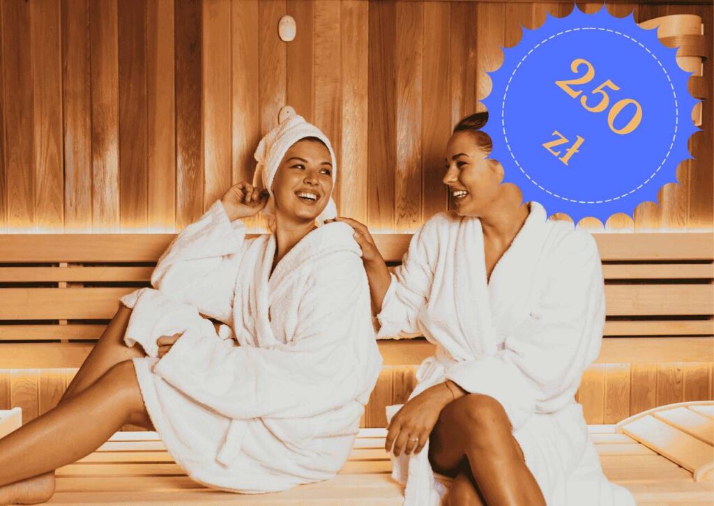 strefa wellness - dwie kobiety w saunie suchej - salon kosmetyczny w Gdyni