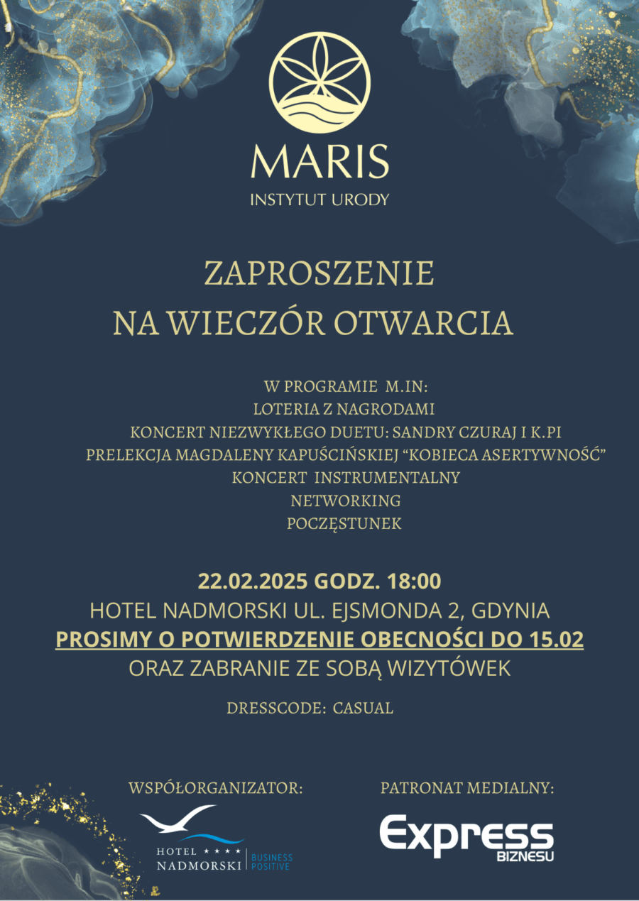 zaproszenie na event z okazji otwarcia MARIS