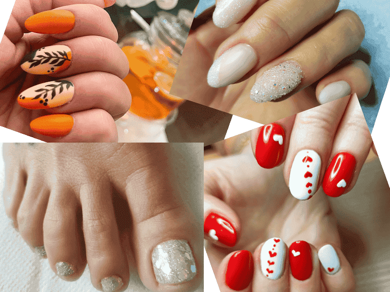 prace kosmetycznek z MARIS - różne propozycje pomalowanych paznokci