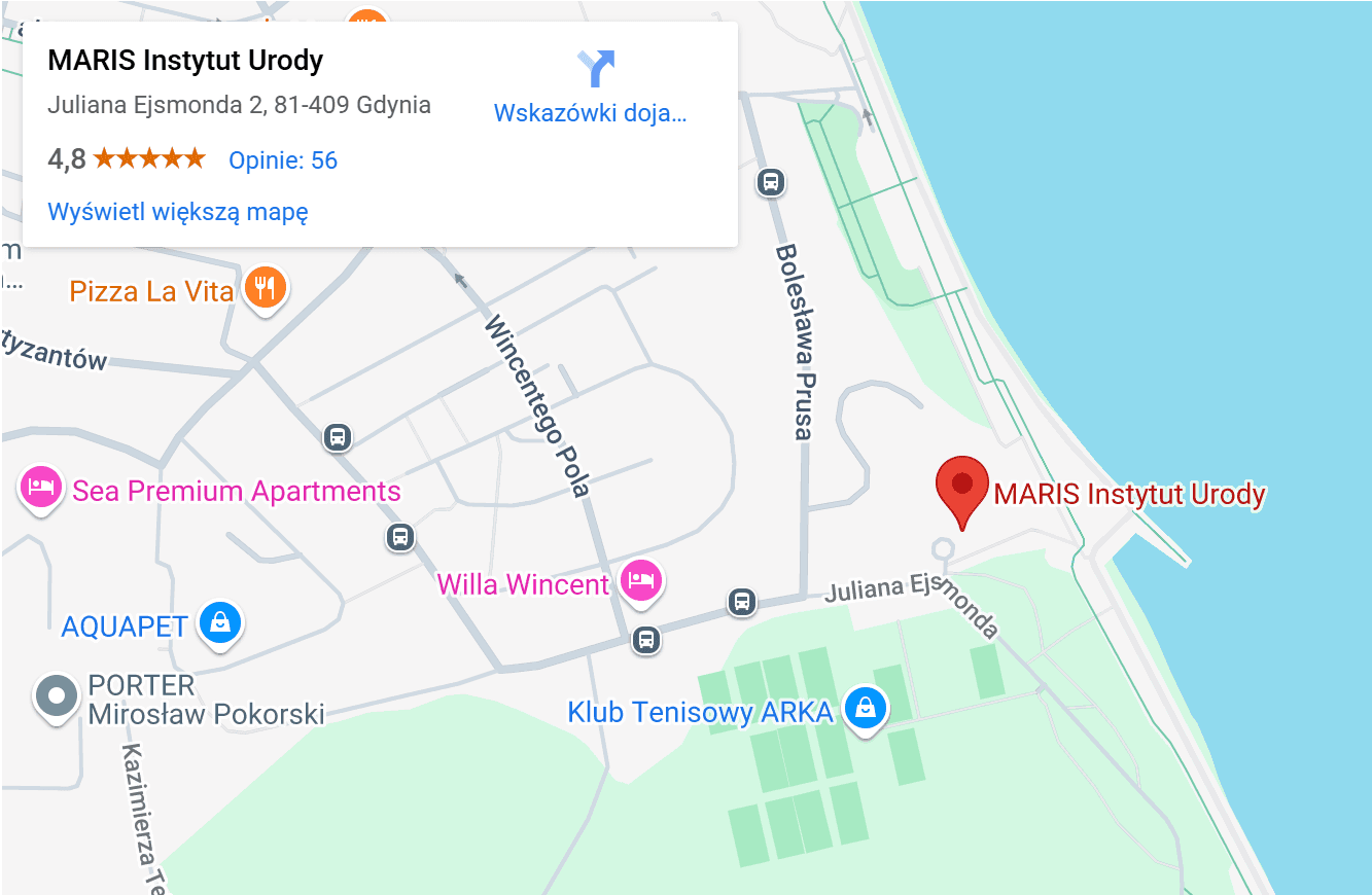 Mapka googla z zaznaczonym MARIS