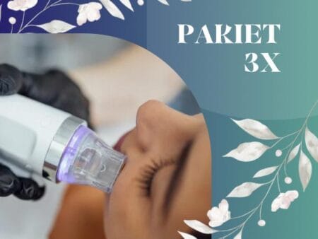 The beautician applies the radiofrequency head - to the client's face - photo during the treatment